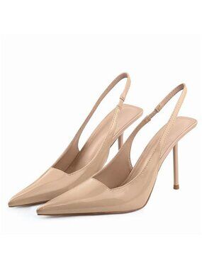 Slingback Heels for Women Pointed Toe Stiletto High Heels Stretch Slip on